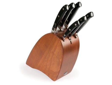 Bloco de Facas de Cozinha Ergoforge, Aço, Preto, 33x31x13 cm, Sanelli