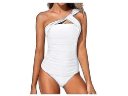 Traje De Banho Tankini Feminino De Alta Qualidade, Macio, Respirável E Rápido Seco, Ideal Para Praia E Esportes Branco