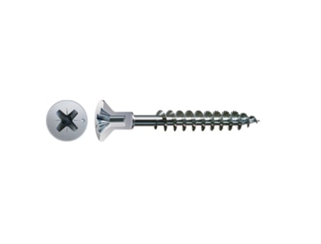 Parafuso de rosca de madeira de cabeça plana com furo para plugue banhado a zinco Pozidriv longo 50Nm de diâmetro 4,5 mm ABC SPAX-S