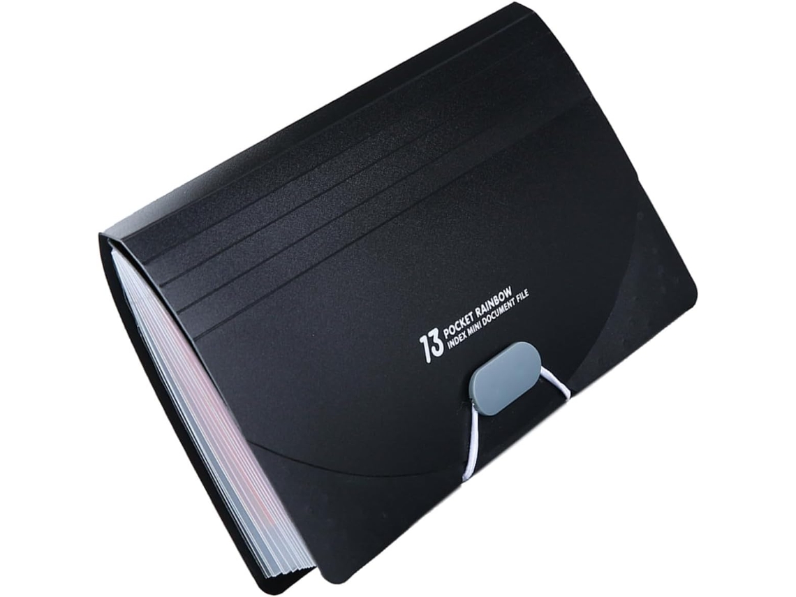 Organizador De Recibos Uonlytech Com Compartimentos, Pasta Portátil Para Recibos, Faturas E Documentos