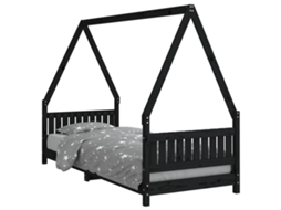 Kids Bed Frame, Kids Bed Frames Vidaxl Preto Madeira De Pinho (80 X 200 Cm)