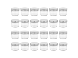 Maison Exclusive - Frascos De Vidro Com Tampas Prateadas 24 Pcs 110 Ml