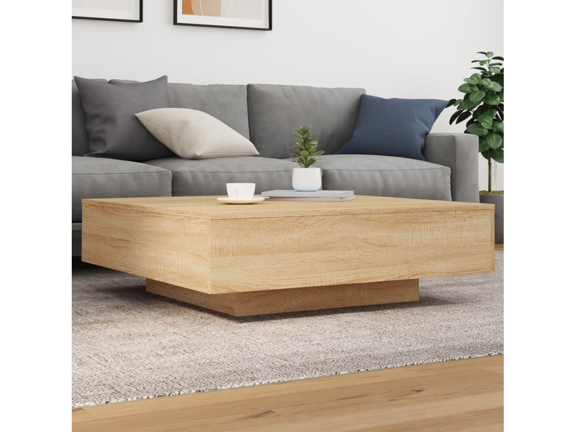 Vidaxl Mesa De Centro Com Luzes Led 100x100x31 Cm Carvalho Sonoma