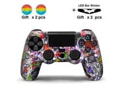 Capa Comando Para Ps4, Protetor De Alça De Silicone Antiderrapante Com Tampa De Proteção Para Polegar Cuich