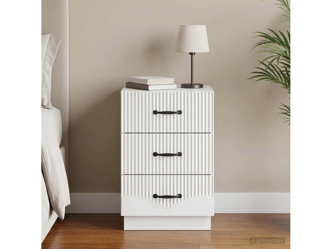 Vidaxl Armário De Cabeceira Com Gaveta Branco 43 X 41 X 63,5 Cm