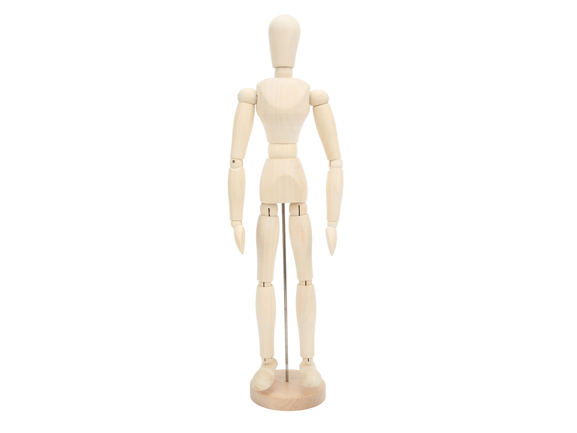 Muñeco De Madera De 40,64 Centímetros Pequeño Flexible Rotativo Modelo Articulado Para Desenho Decoração Lar Brinquedo
