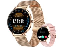 Smartwatch T8Pro 1.32" Amoled Ultrafino Com Chamada Bluetooth e Monitor de Saúde Ouro Rosa