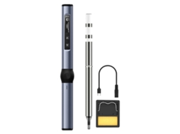 Kit de Soldador Elétrico Digital com Base e Cabo Type C