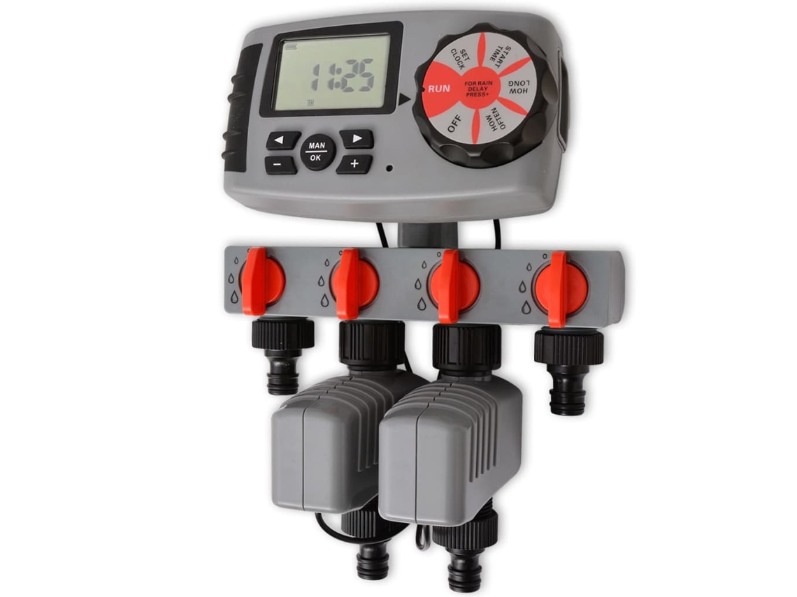 42352 Vidaxl Temporizador Automático De Irrigação Com 4 Estações 3 V