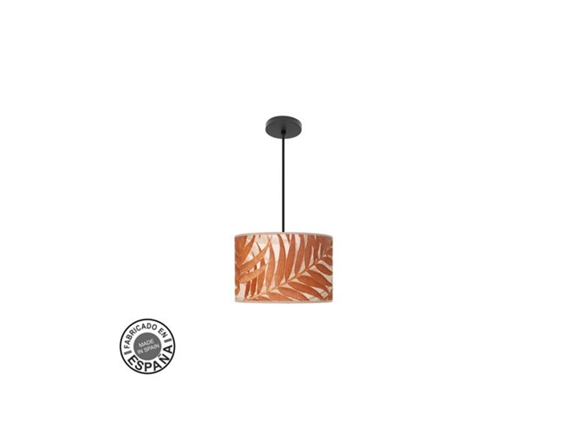 Pingente Moda 1xe27 Preto/folha Caldera Regx30x30cm Fabrilamp