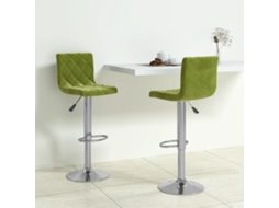 Vidaxl Bancos De Bar 2 Pcs Veludo Verde-claro