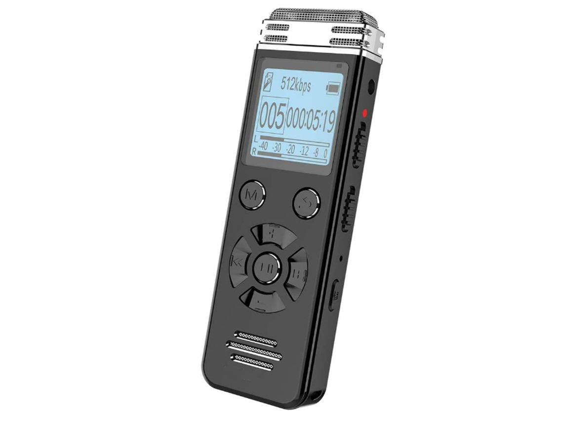 Gravador Digital Portatil Reproducao Entrada Linha Senha Usb Recarregavel Palestras/reunioes Preto Yizhood