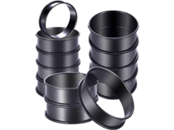 Conjunto De 12 Formas Antiaderentes De Aço Inoxidável Para Crumpet, Duplas De Muffin Inglês, Utensílios