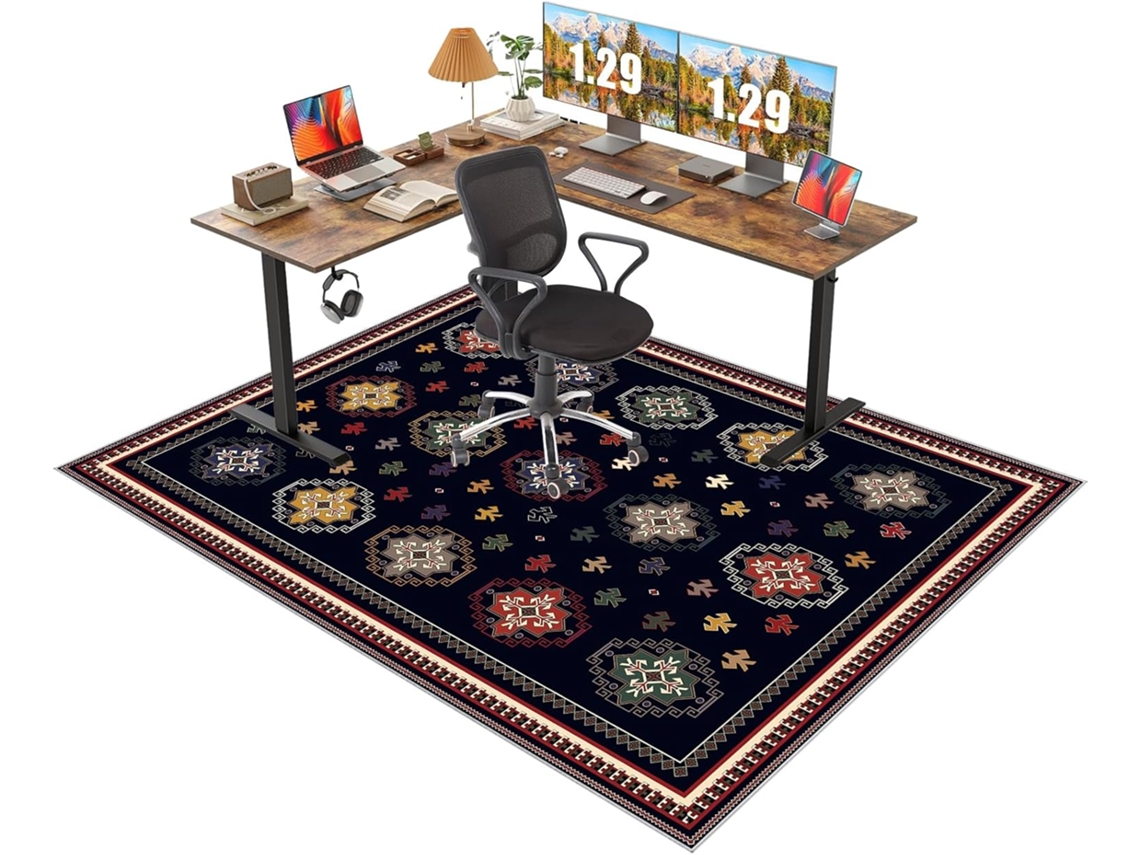 Tapete Cadeira Escritório Gamer Protetor Antiderrapante 60 X 70 Cm Piso Cm,