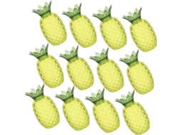 Conjunto De 12 Caixas Plásticas Para Doces Com Estampa Abacaxi Havaiano Da Kichvoe, Ideais Para Eventos E Lembrancinhas