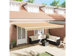 Vidaxl Toldo Retrátil Multicolor 500 × 300 Cm Tecido E Alumínio