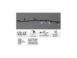 Guirlanda De Led 8 Funções Cintilantes Branco Frio Ip44 Solar Básico Basics