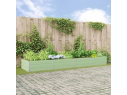 Vidaxl Floreira Verde Pastel 385 X 100 X 45 Cm Aço Galvanizado