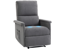 Poltrona De Massagem Reclinável, Cadeira De Relaxamento, Encosto Ajustável, Assento Amplo, Apoio Para Os Pés, 69x84x99cm, Cinza