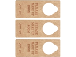 Conjunto De 3 Placas De Sinalização Bege Em Pu Com A Mensagem "não Perturbe" Para Bebês Que Estão Dormindo.