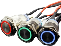 Botão De Pressão 19mm Em Alumínio Preto, Com Indicador Led De Energia, Interruptor De Botão Pressão Momentâneo Com Trava
