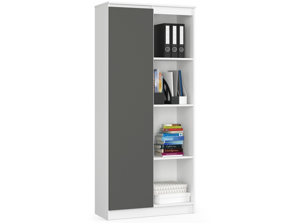 Estante R80 1d 4p Branco/cinza 180x80x35cm