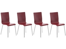 Conjunto de 4 cadeiras de sala de espera PEPE vermelho CLP