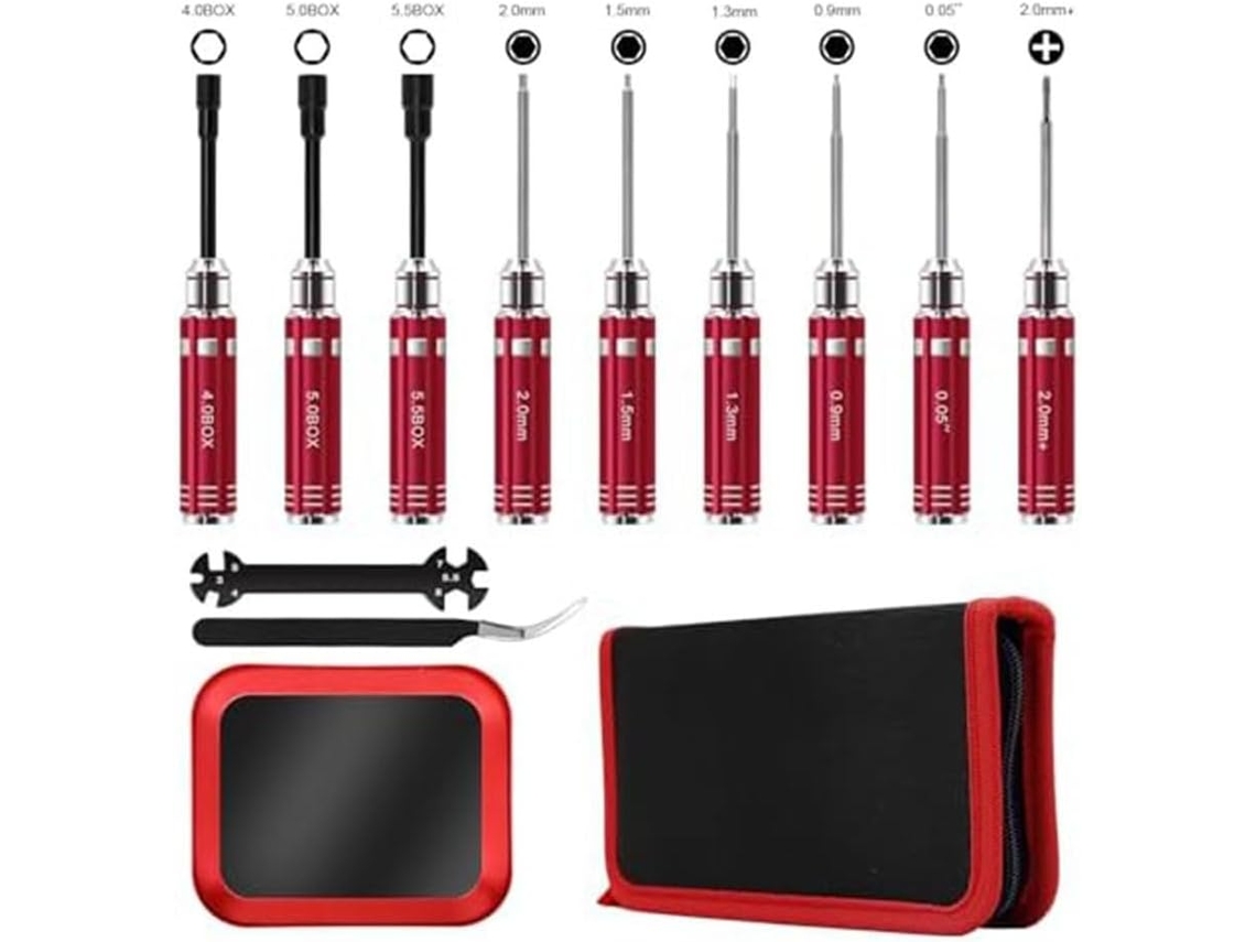 Conjunto De 12 Peças Chaves Fenda Para Carros Rc Com Alicates Cabeça