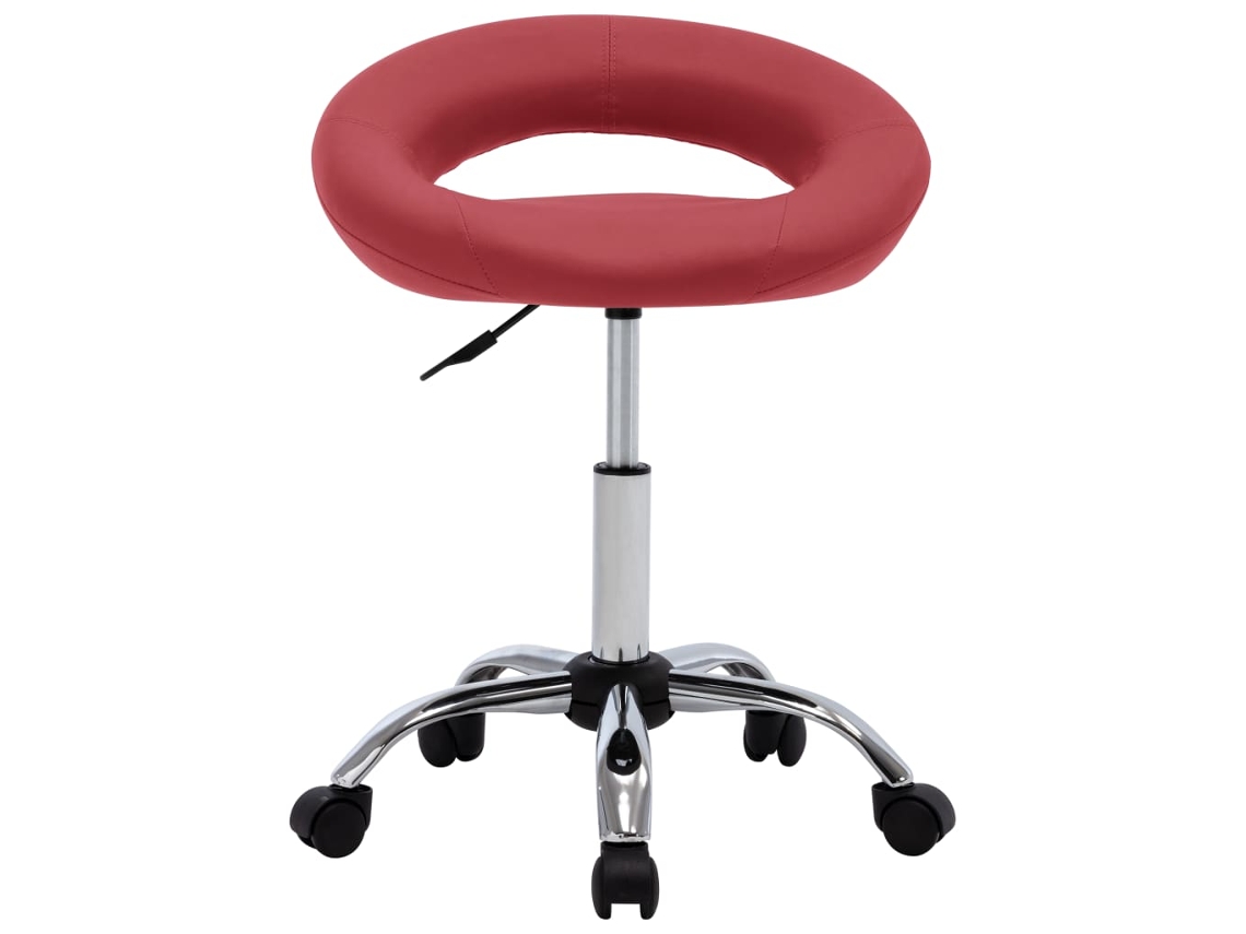 Cadeira de Trabalho com Rodas Couro Artificial Vermelho Tinto MAISON EXCLUSIVE
