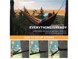 Rede De Paraquedas Portátil Preta Ipree 270x140cm Para Camping Sobrevivência Uso Externo E Interno Ideal Para Quintal Pátio Trilhas E Viagens
