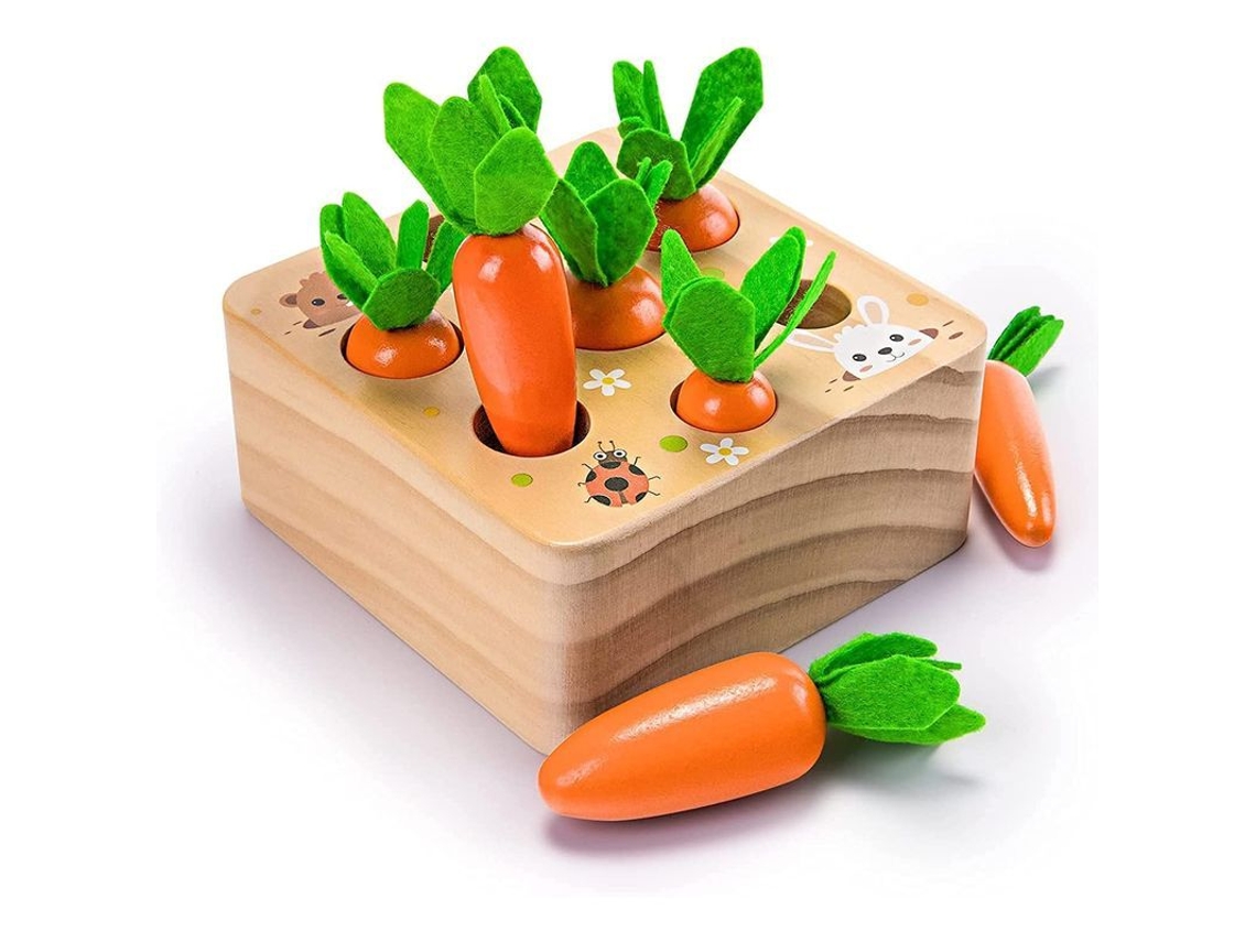 2026 juguete de Madera Montessori para Clasificar Zanahorias por Tamaño Y Contarlas Regalo Educativo para Niños de 1 a 3 Años.