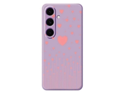 Capa Tkdaddy Para Samsung Galaxy S24 Fe, Rosa, Estampa De Amor, Borda Reta, Tpu, Capa Traseira, Roxa