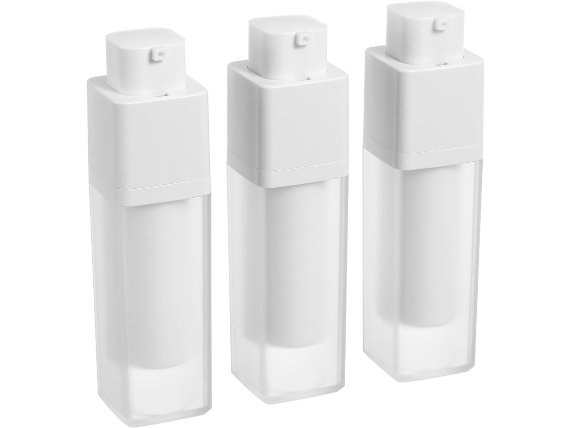 Conjunto De 3 Frascos De Viagem De Plástico Branco De 30ml, Ideais Para Loção.