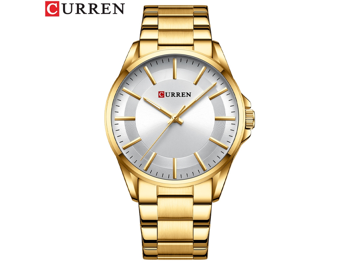 Relógio de Quartzo MDUG À Prova D'água com Estilo Simples, Pulseira de Aço