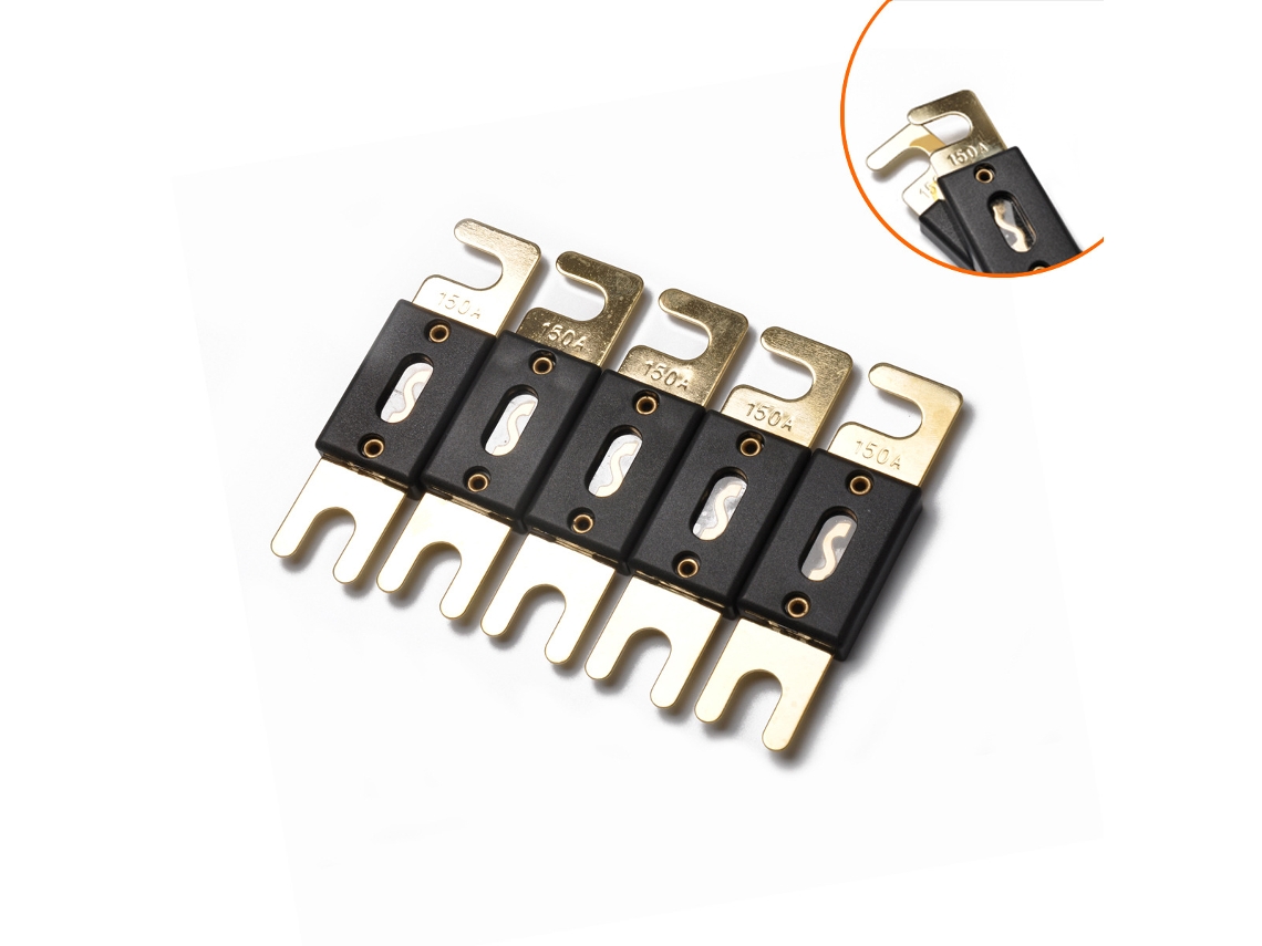 5pcs Anl 150a Gold Plated Fork Bolt Fuse Car Marine Audio