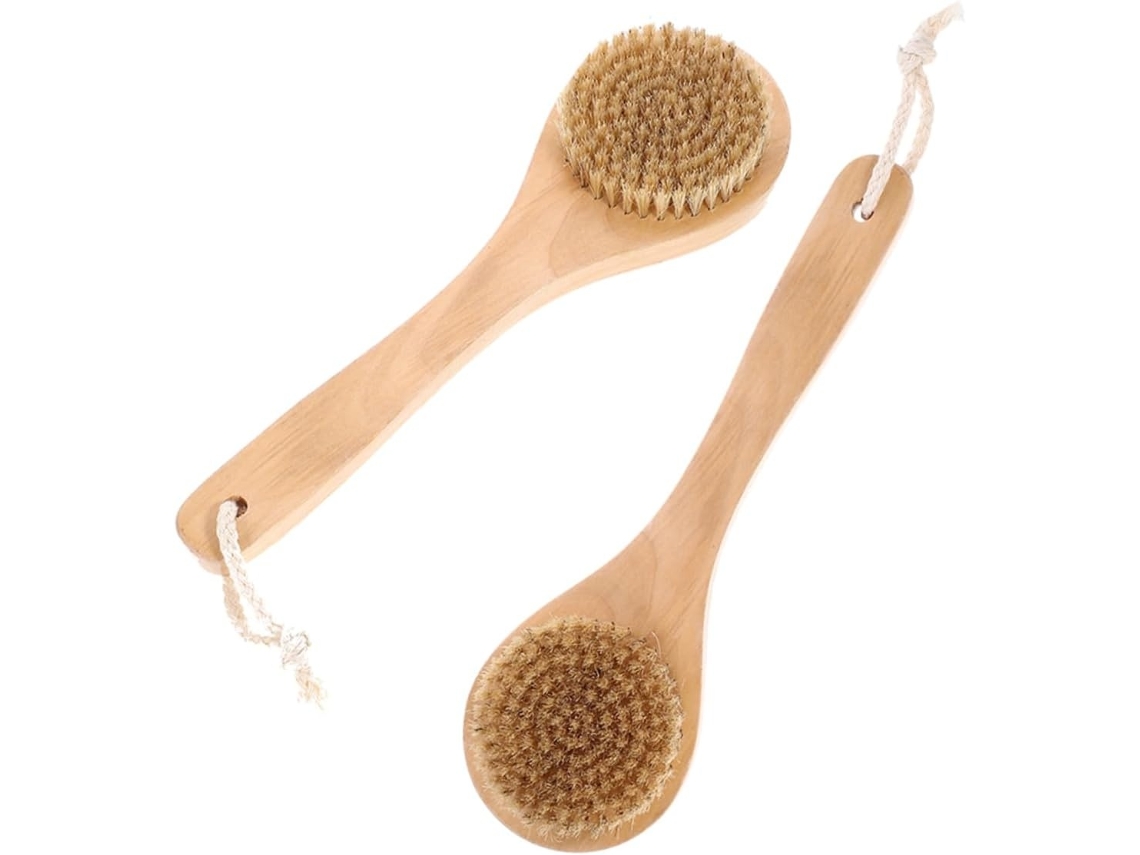 Lurelia Kit De 2 Buchas Vegetais De Banho De Cuidado Corporal, Cerdas Macias, Uso Seco E Molhado E Portátil