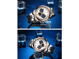 Aetheria relógio de Quartzo Masculino Curren 8355m com Pulseira de Aço Inoxidável, Multifuncional e Resistente À Água 3atm