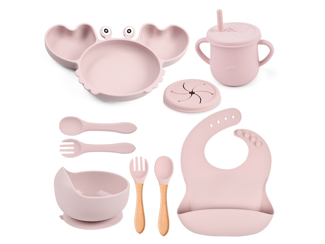 Prato De Bebê Talheres Infantis De Silicone Gertiz (rosa Y24)