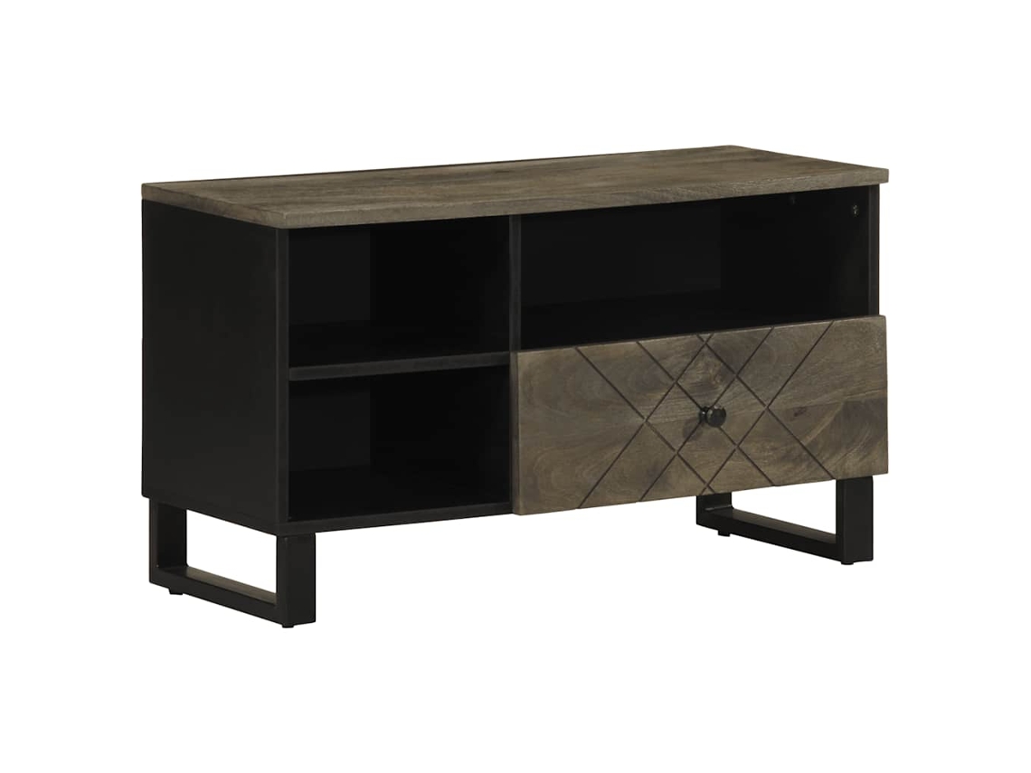 Vidaxl Móvel De Tv 80x33x46 Cm Madeira De Mangueira Maciça Preto