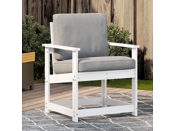 Vidaxl Cadeira De Jardim 62x56x77 Cm Madeira De Pinho Maciça Branco