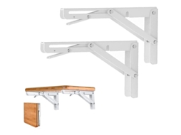 Suporte Dobrável Para Prateleira, 2 Peças, Aço Inoxidável, 250 Mm, Branco