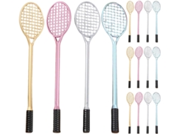 Conjunto De 24 Canetas Em Gel Adorainbow Formato Raquetes Badminton,