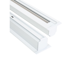 Carril Trifásico Dali Track Encastrável Alumínio Para Focos Led 1 Metro Branco