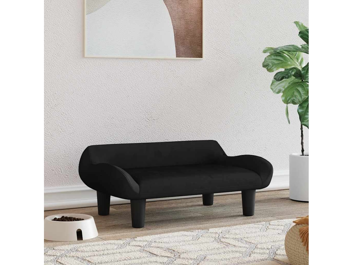 Vidaxl Cama 70x40x24 Cm Veludo Preto