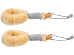 Conjunto De 2 Escovas Banho Gatuida Em Sisal Natural Com Cabo Ergonômico Para Esfoliar A Pele E Limpar Profundamente O