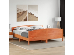 Vidaxl Cama Sem Colchão 180x200 Cm Pinho Maciço Castanho-mel