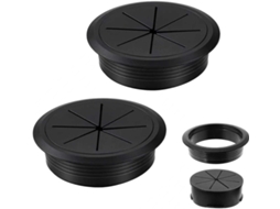 2 Unidades de Passa-fios para Mesa, Tampa Plástica Flexível 8 Cm