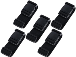 Conjunto De 5 Cintas Bagagem Ajustáveis Em Polipropileno Preto Com Fivela, Leves E Práticas Para Malas, Design Simples E