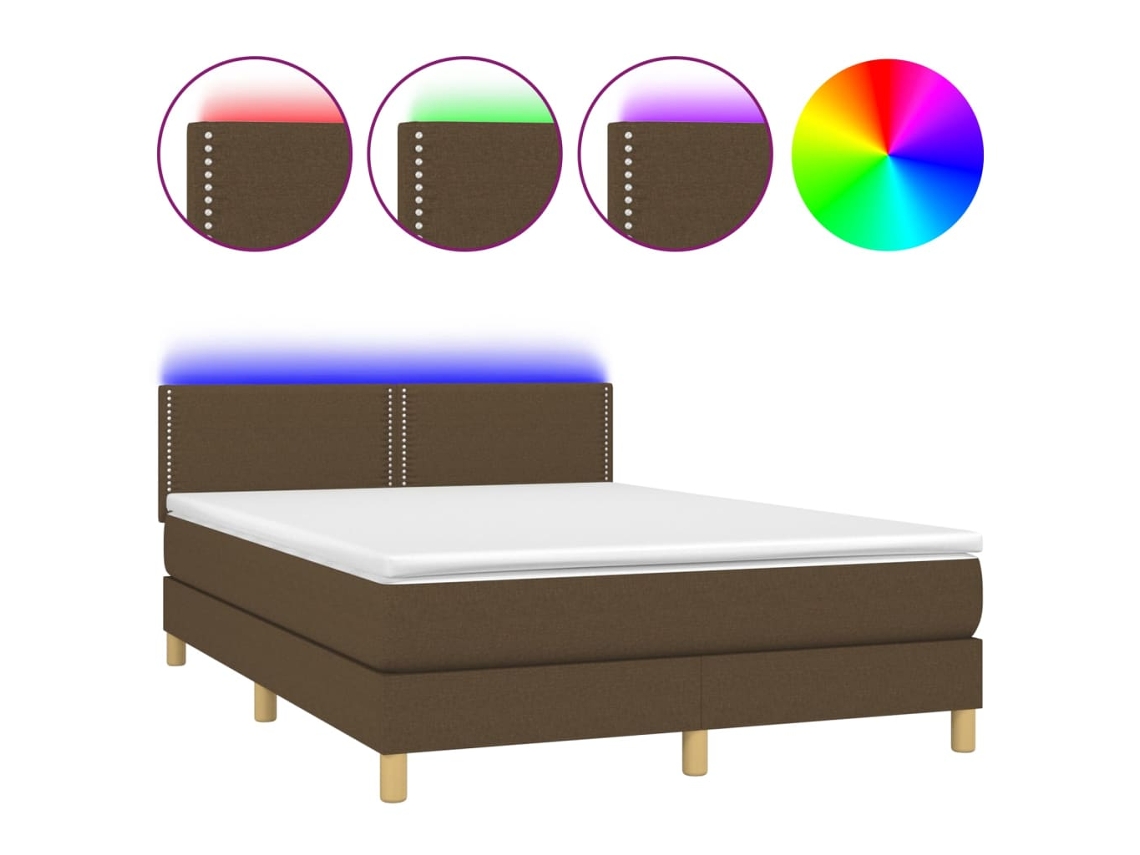Box Spring Bed, Box Spring Beds Vidaxl Marrom Tecido (140 X 190 Cm)
