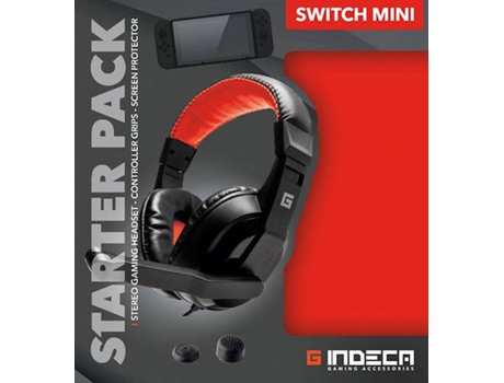Auscultadores  para Nintendo Switch Lite (Starter Pack - Preto e Vermelho)
